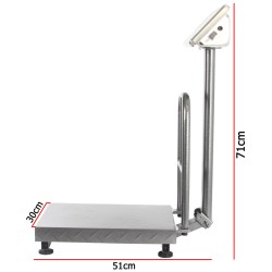 Bilancia Elettronica Industriale Display Digitale Acciaio Piattaforma Commerciale Pieghevole (150kg)